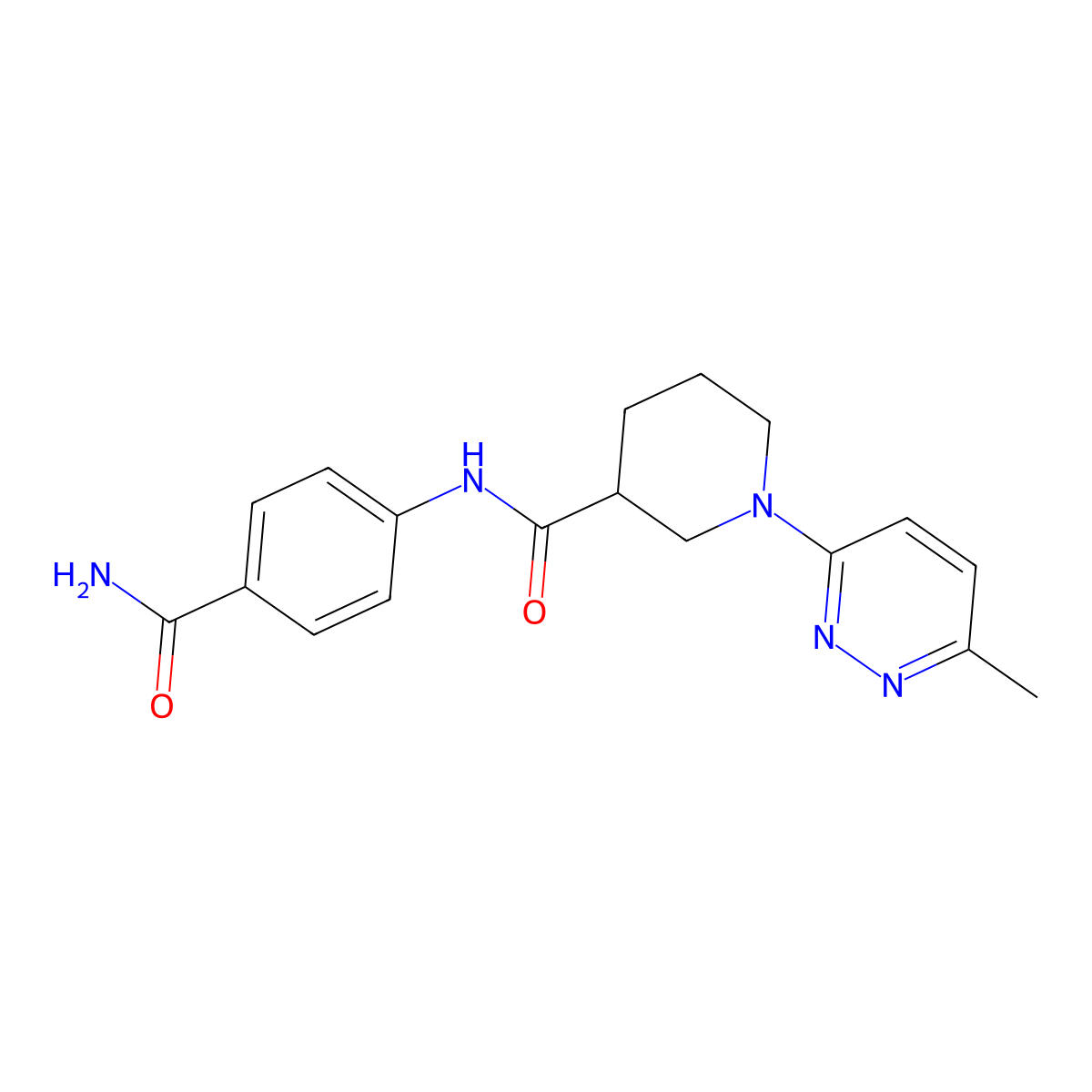 N-(4-carbamoylphenyl)-1-(6-methylpyridazin-3-yl)piperidine-3-carboxamide molecular structure, CAS 2195940-50-0
