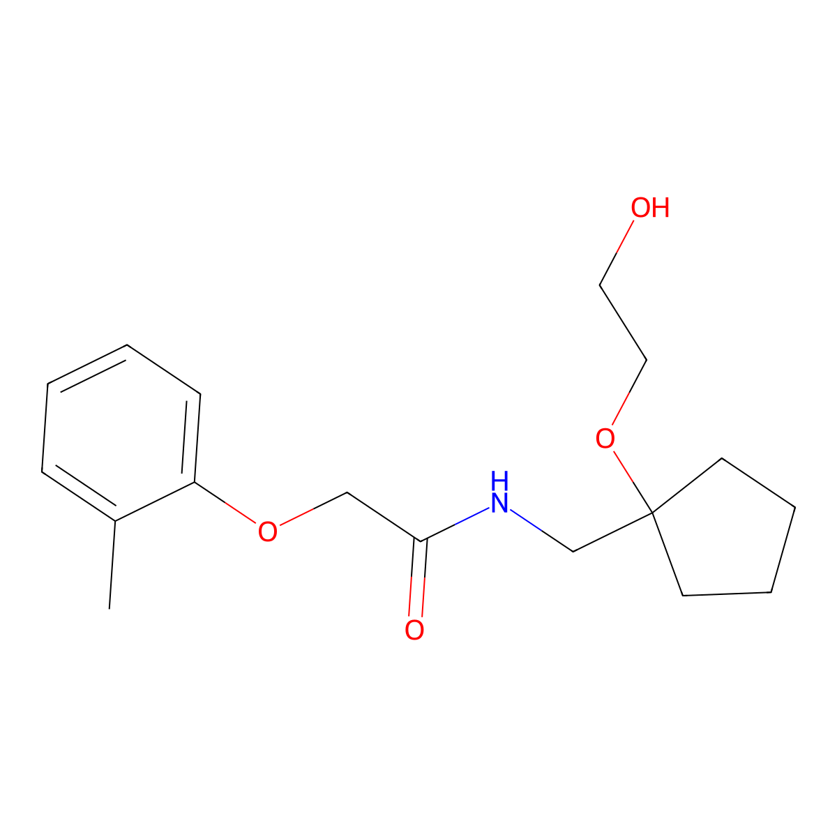 N-{[1-(2-hydroxyethoxy)cyclopentyl]methyl}-2-(2-methylphenoxy)acetamide molecular structure, CAS 2195940-91-9
