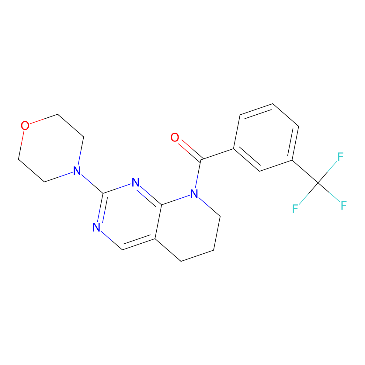 4-{8-[3-(trifluoromethyl)benzoyl]-5H,6H,7H,8H-pyrido[2,3-d]pyrimidin-2-yl}morpholine molecular structure, CAS 2195940-97-5