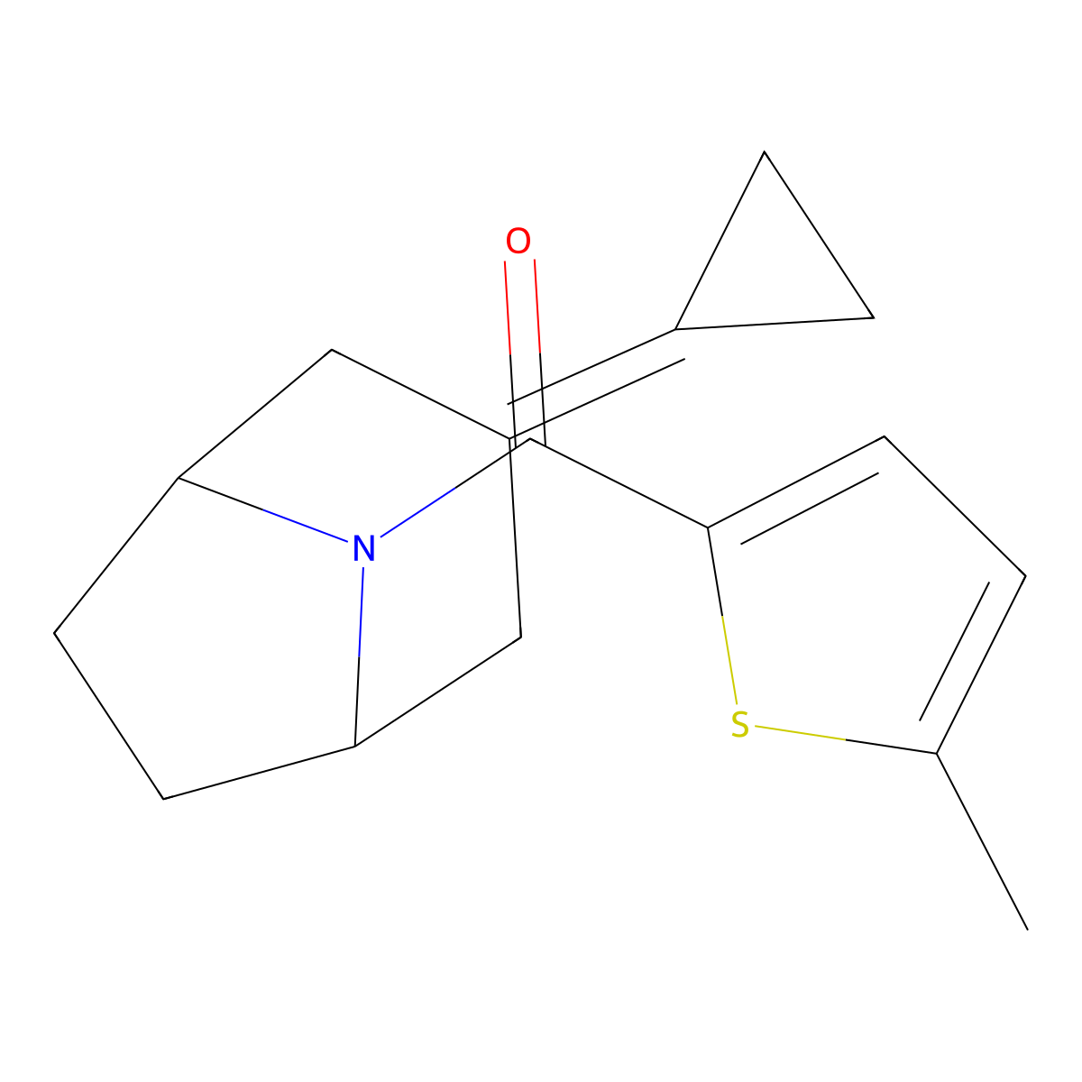 3-Cyclopropylidene-8-(5-methylthiophene-2-carbonyl)-8-azabicyclo[3.2.1]octane molecular structure, CAS 2195941-06-9