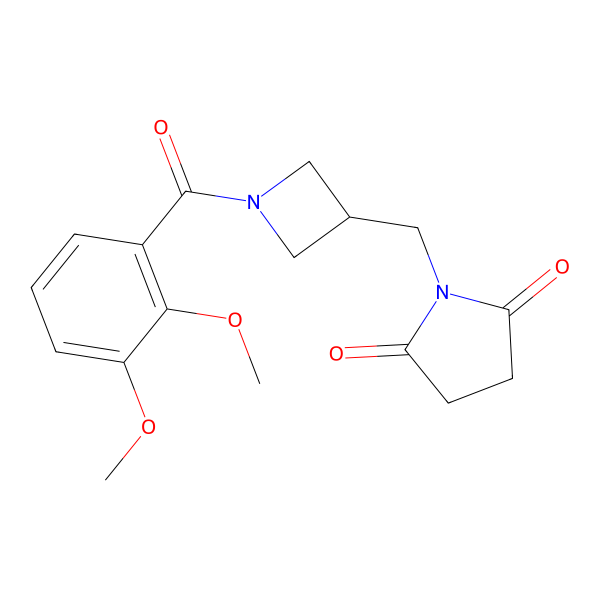 1-{[1-(2,3-Dimethoxybenzoyl)azetidin-3-yl]methyl}pyrrolidine-2,5-dione molecular structure, CAS 2195941-08-1