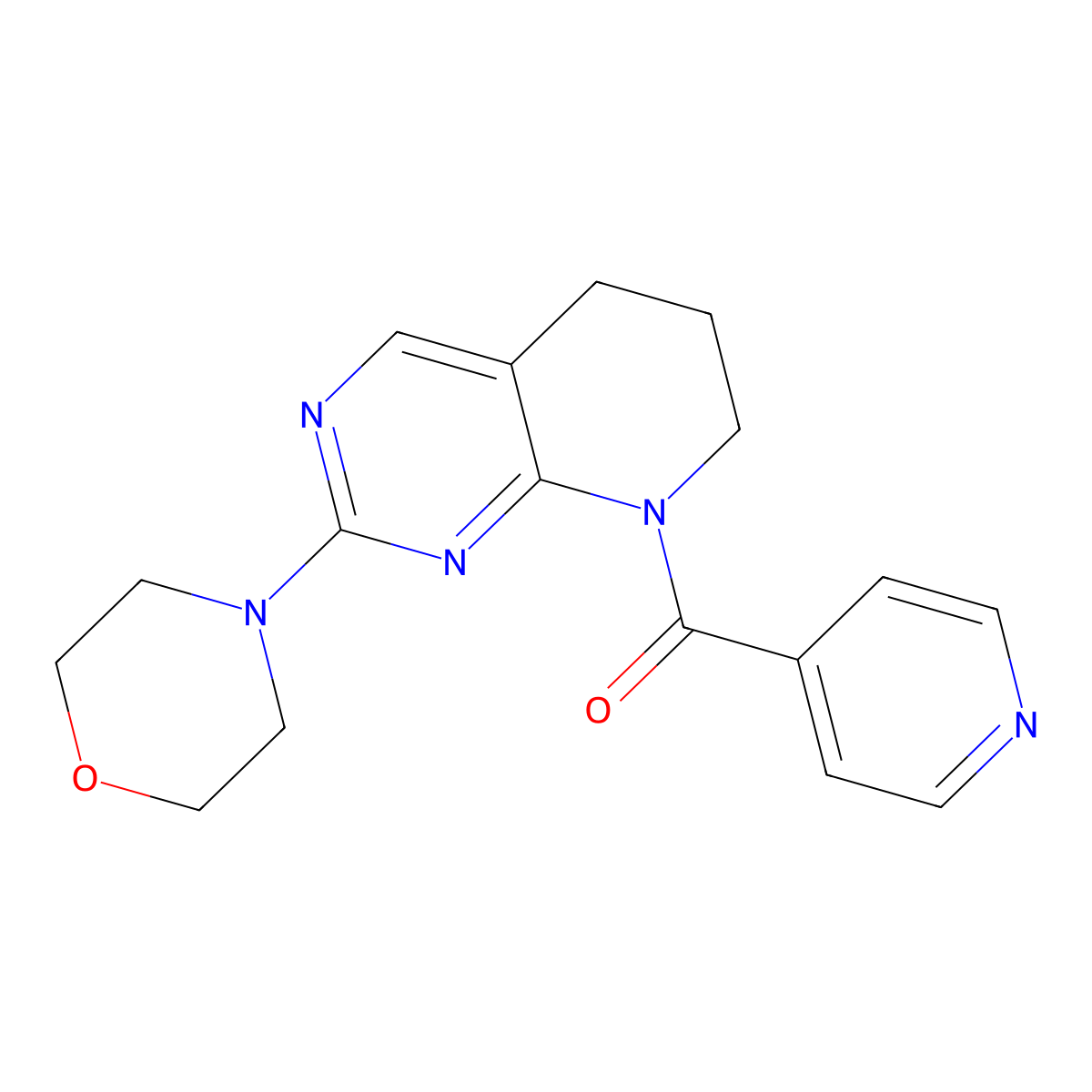4-[8-(pyridine-4-carbonyl)-5H,6H,7H,8H-pyrido[2,3-d]pyrimidin-2-yl]morpholine molecular structure, CAS 2195941-31-0