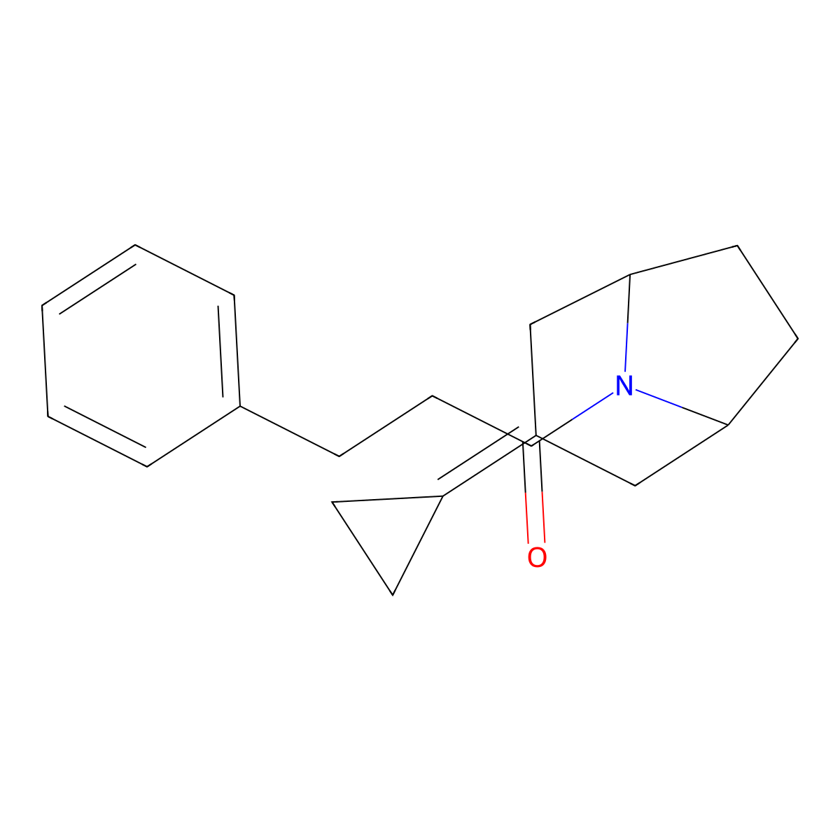 1-{3-Cyclopropylidene-8-azabicyclo[3.2.1]octan-8-yl}-3-phenylpropan-1-one molecular structure, CAS 2195941-38-7