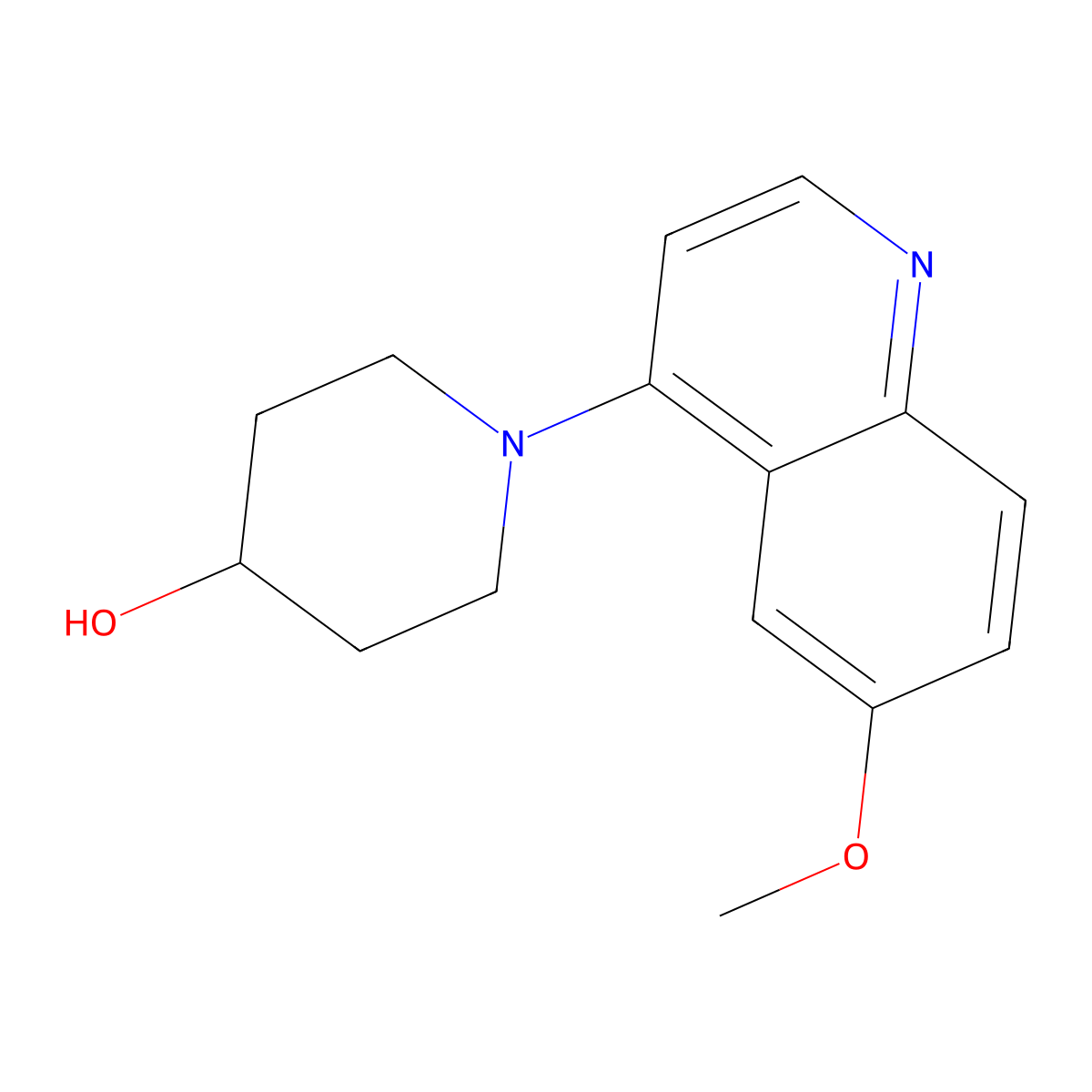 1-(6-Methoxyquinolin-4-yl)piperidin-4-ol molecular structure, CAS 2195941-61-6