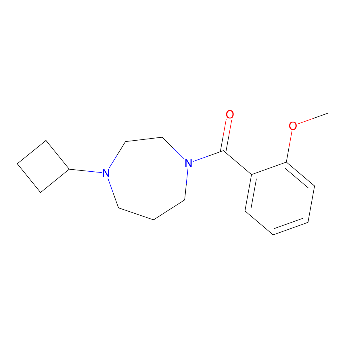 (4-Cyclobutyl-1,4-diazepan-1-yl)(2-methoxyphenyl)methanone molecular structure, CAS 2195941-90-1