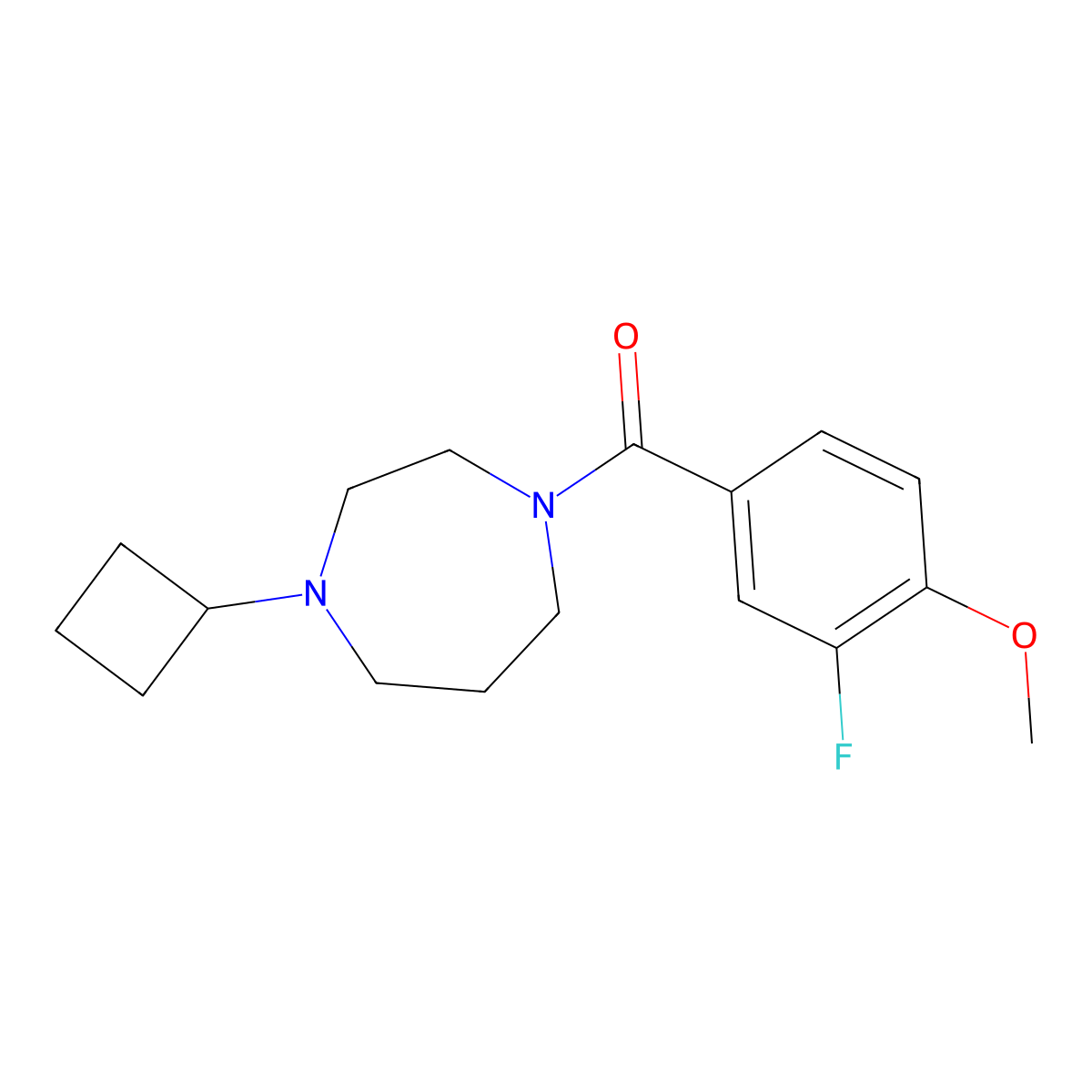 (4-Cyclobutyl-1,4-diazepan-1-yl)(3-fluoro-4-methoxyphenyl)methanone molecular structure, CAS 2195941-94-5