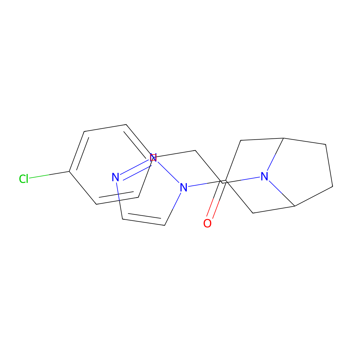 2-(4-chlorophenyl)-1-[3-(1H-1,2,3-triazol-1-yl)-8-azabicyclo[3.2.1]octan-8-yl]ethan-1-one molecular structure, CAS 2195942-01-7