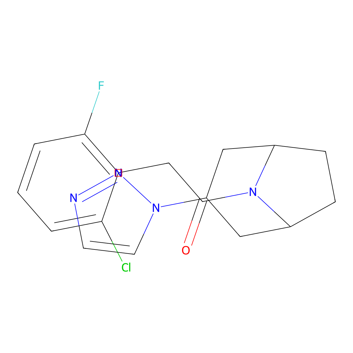 2-(2-chloro-6-fluorophenyl)-1-[3-(1H-1,2,3-triazol-1-yl)-8-azabicyclo[3.2.1]octan-8-yl]ethan-1-one molecular structure, CAS 2195942-02-8
