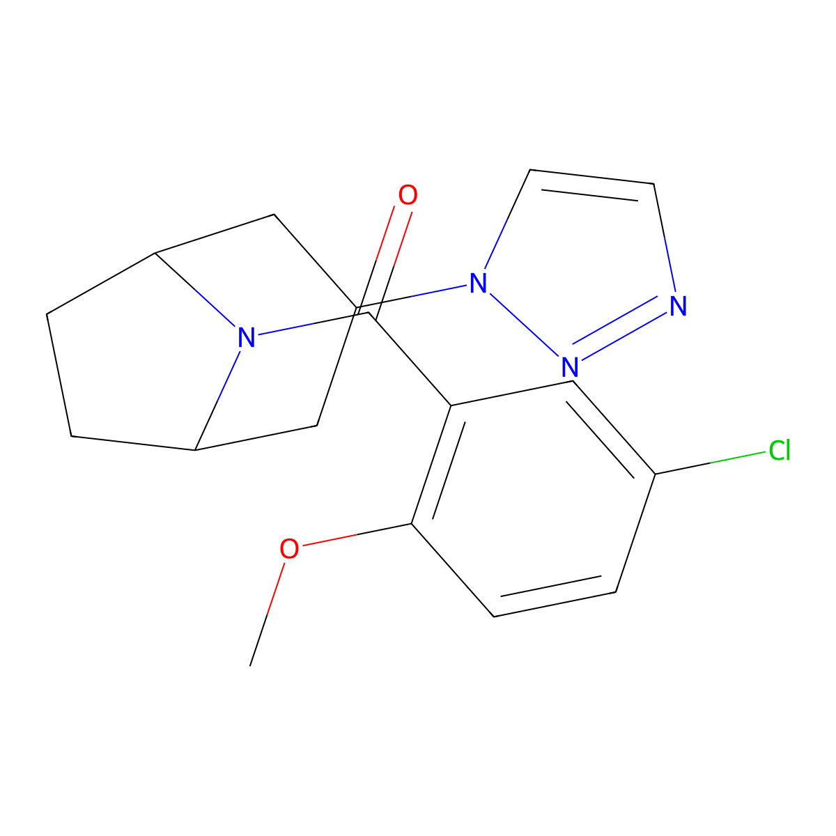 8-(5-chloro-2-methoxybenzoyl)-3-(1H-1,2,3-triazol-1-yl)-8-azabicyclo[3.2.1]octane molecular structure, CAS 2195942-14-2