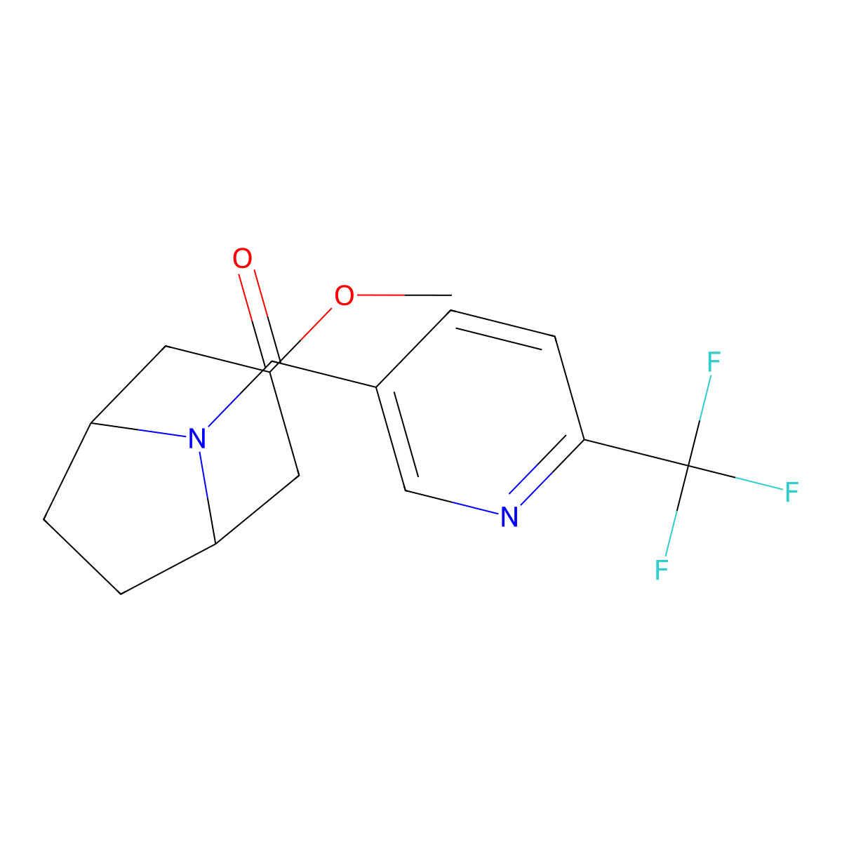 3-Methoxy-8-[6-(trifluoromethyl)pyridine-3-carbonyl]-8-azabicyclo[3.2.1]octane molecular structure, CAS 2195942-40-4