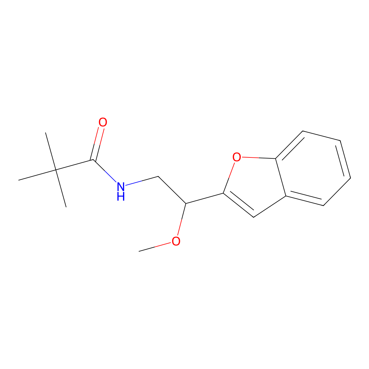 N-[2-(1-benzofuran-2-yl)-2-methoxyethyl]-2,2-dimethylpropanamide molecular structure, CAS 2195950-88-8