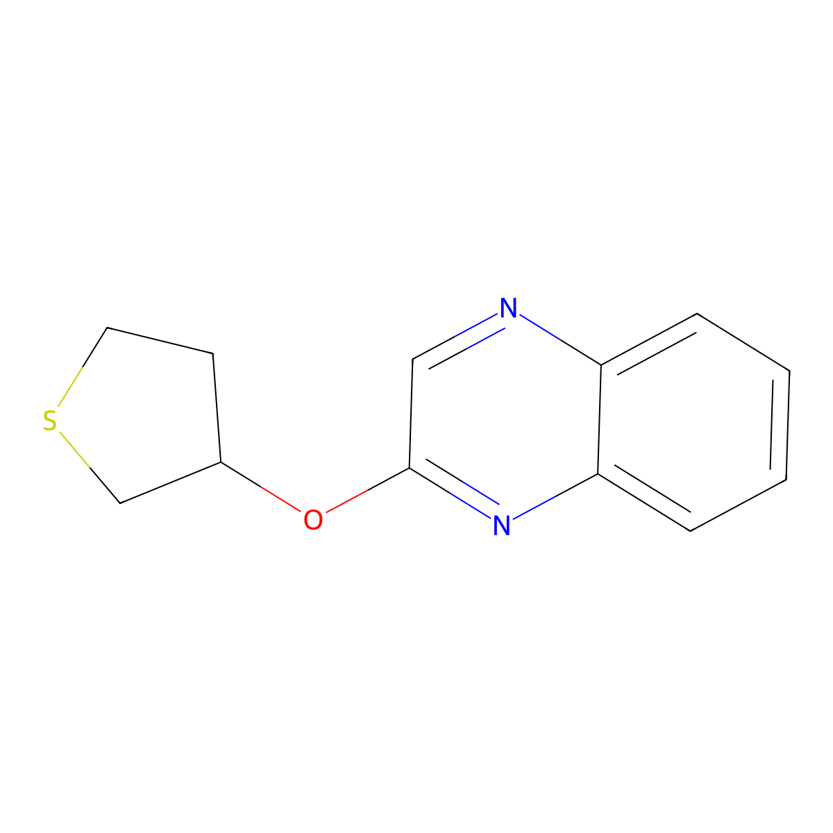 2-(Thiolan-3-yloxy)quinoxaline molecular structure, CAS 2195951-03-0