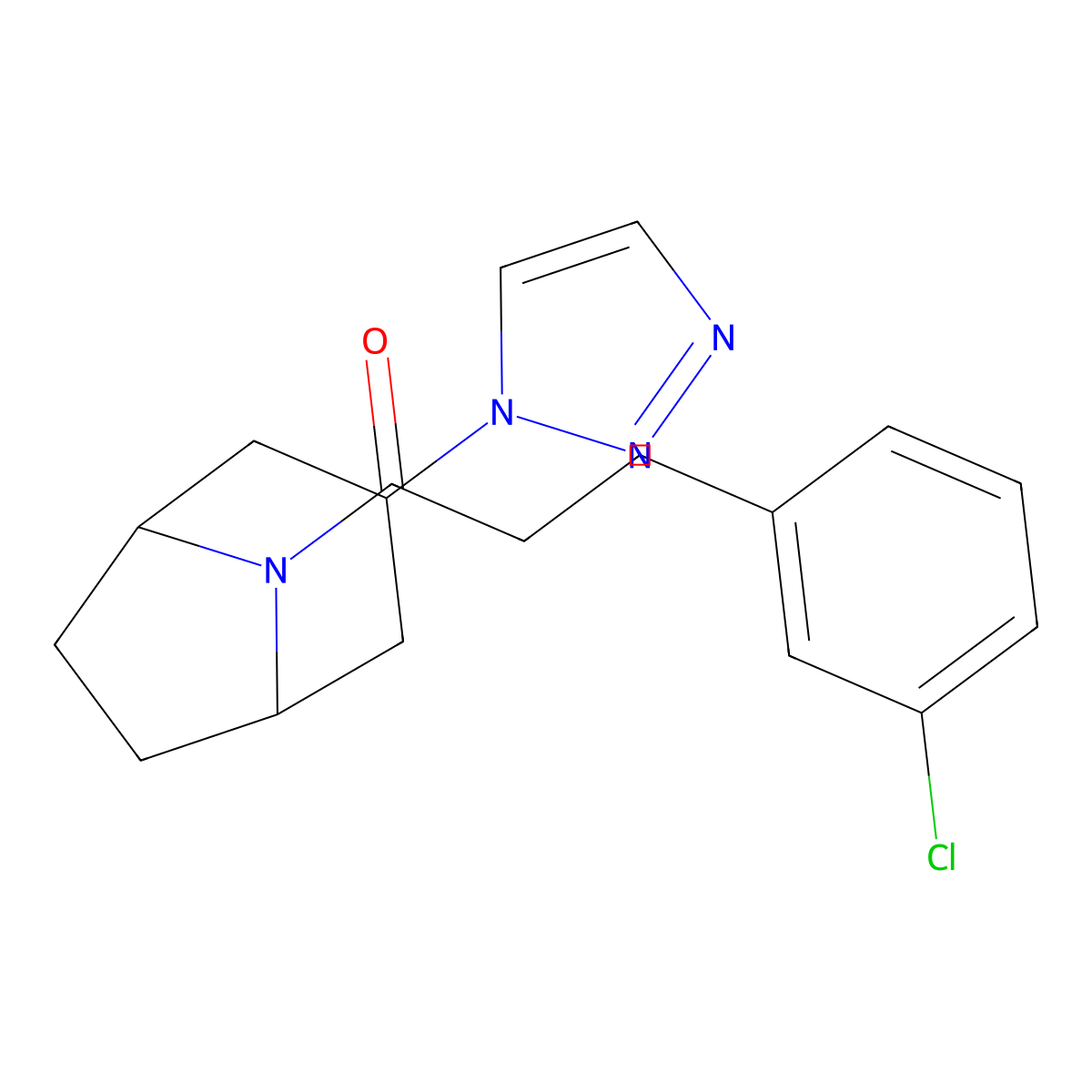 3-(3-chlorophenyl)-1-[3-(1H-1,2,3-triazol-1-yl)-8-azabicyclo[3.2.1]octan-8-yl]propan-1-one molecular structure, CAS 2195951-86-9