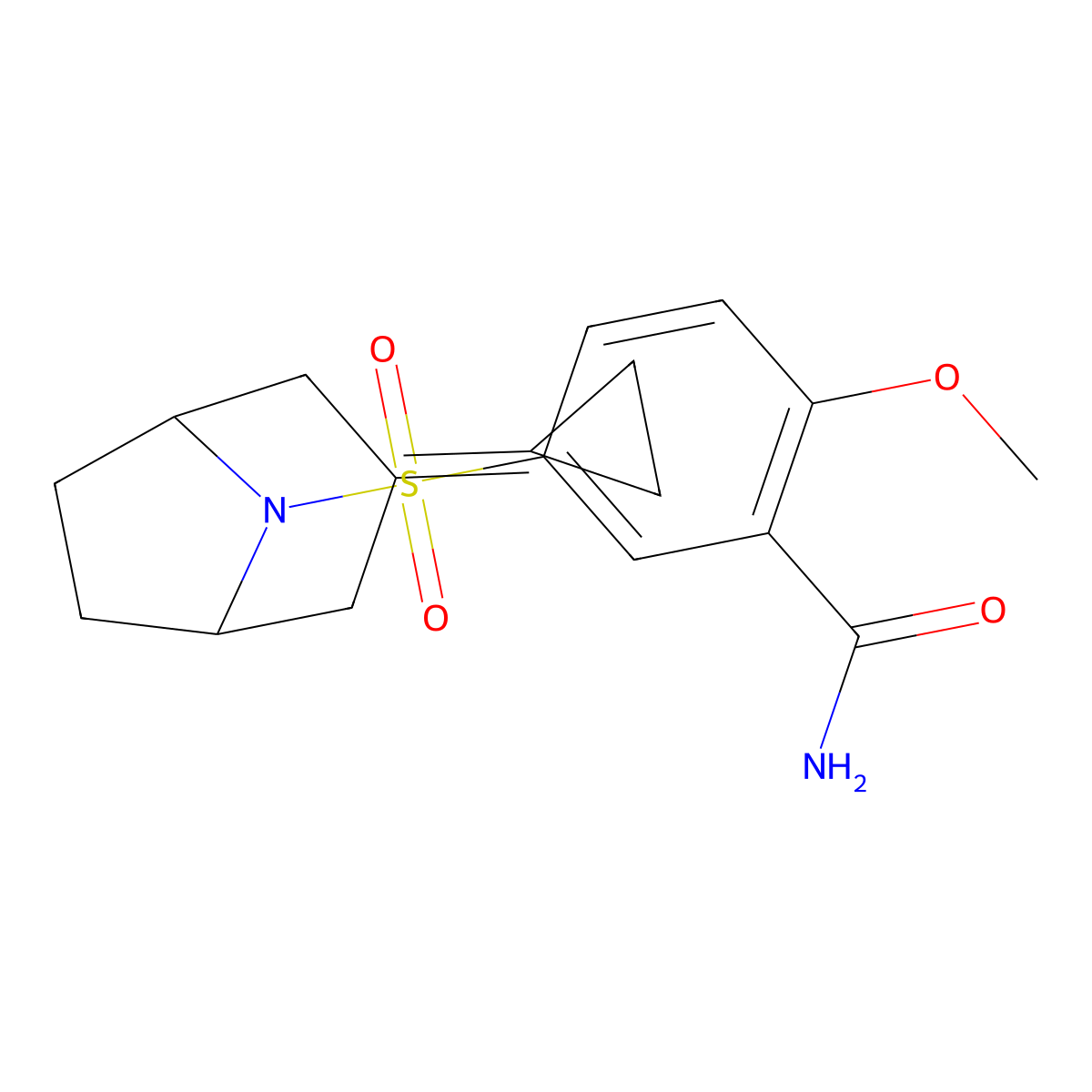 5-({3-Cyclopropylidene-8-azabicyclo[3.2.1]octan-8-yl}sulfonyl)-2-methoxybenzamide molecular structure, CAS 2195952-27-1