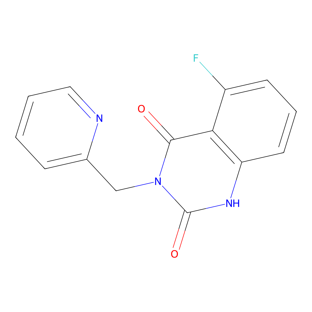 5-fluoro-3-(pyridin-2-ylmethyl)quinazoline-2,4(1H,3H)-dione molecular structure, CAS 2195952-34-0