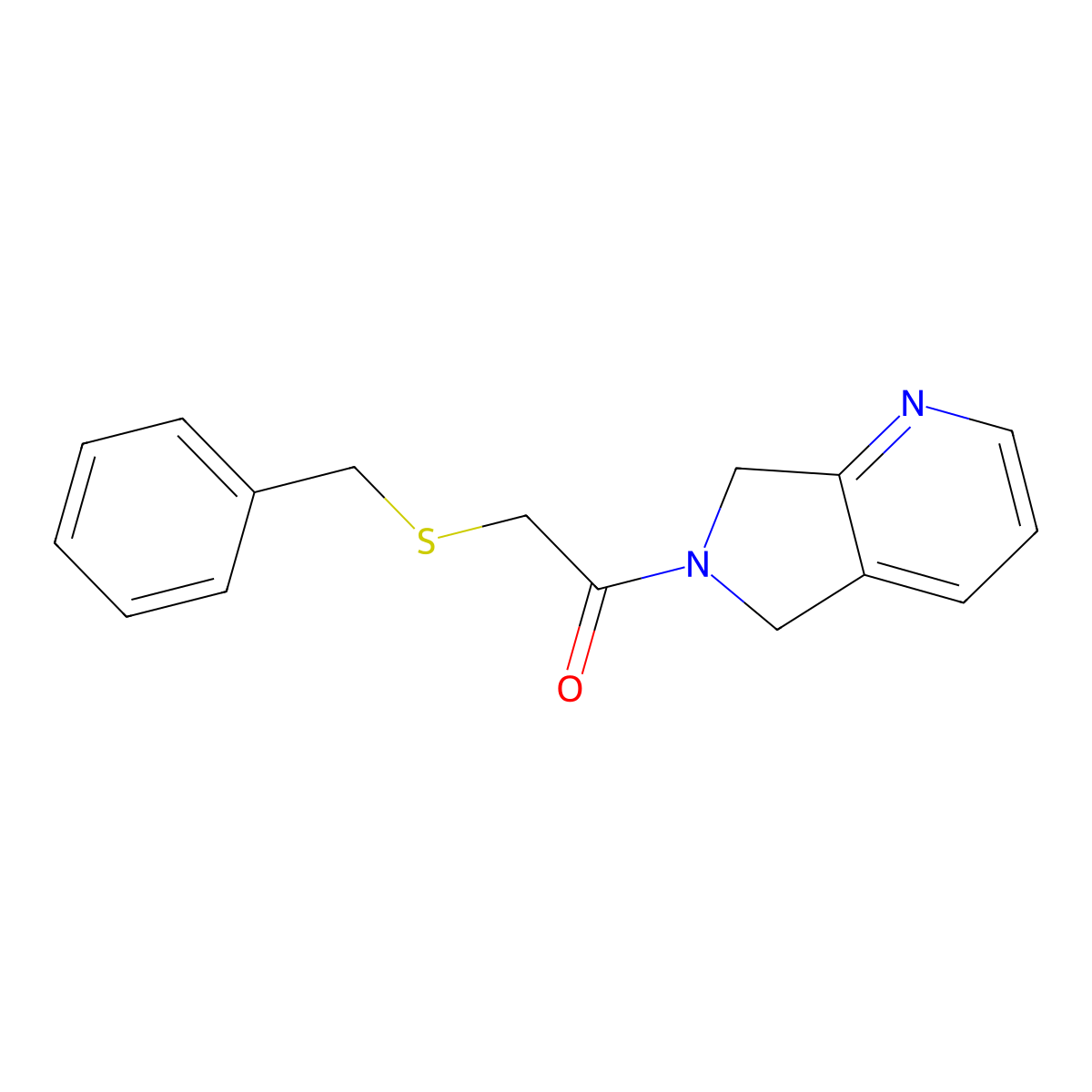2-(benzylthio)-1-(5H-pyrrolo[3,4-b]pyridin-6(7H)-yl)ethanone molecular structure, CAS 2195953-23-0