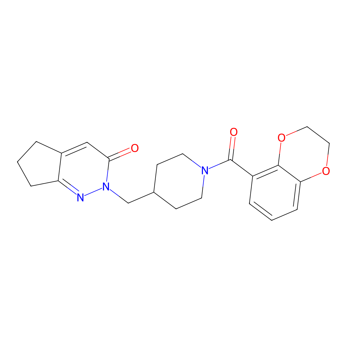 2-{[1-(2,3-dihydro-1,4-benzodioxine-5-carbonyl)piperidin-4-yl]methyl}-2H,3H,5H,6H,7H-cyclopenta[c]pyridazin-3-one molecular structure, CAS 2195953-46-7