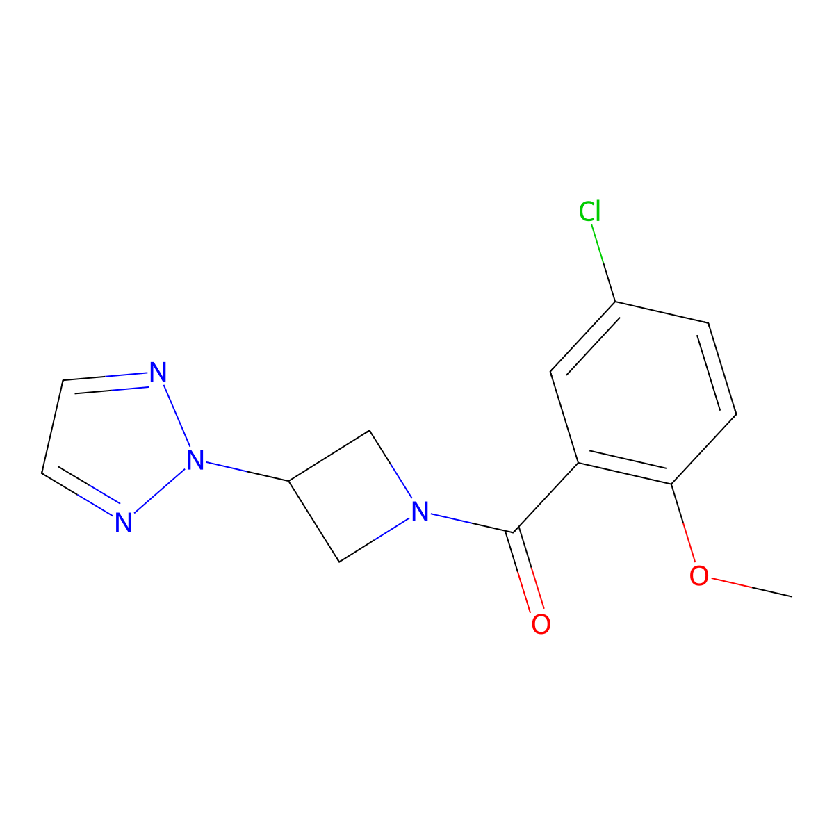 2-[1-(5-chloro-2-methoxybenzoyl)azetidin-3-yl]-2H-1,2,3-triazole molecular structure, CAS 2195953-49-0