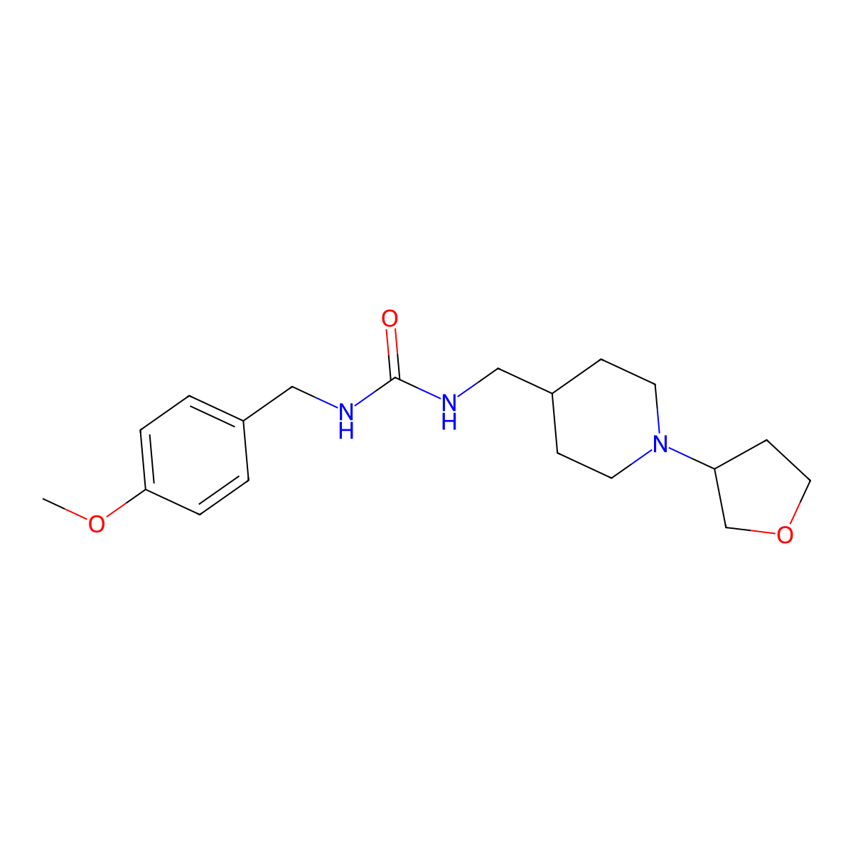1-[(4-Methoxyphenyl)methyl]-3-{[1-(oxolan-3-yl)piperidin-4-yl]methyl}urea molecular structure, CAS 2195953-81-0