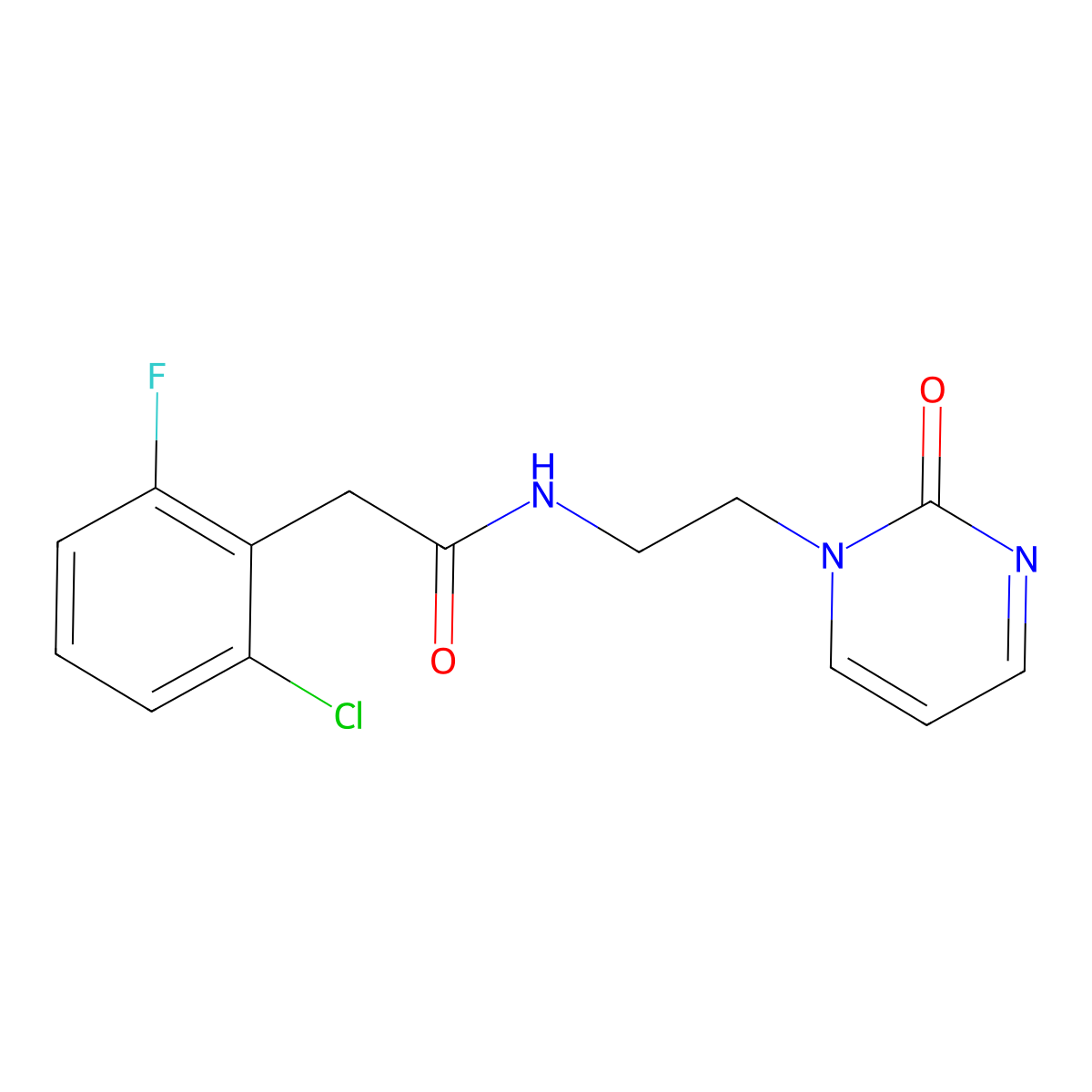 2-(2-chloro-6-fluorophenyl)-N-[2-(2-oxo-1,2-dihydropyrimidin-1-yl)ethyl]acetamide molecular structure, CAS 2195954-07-3