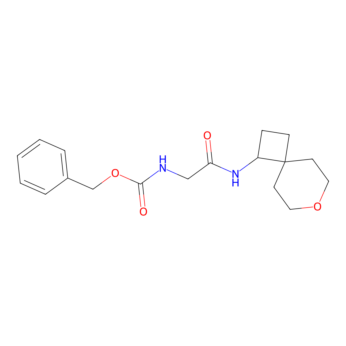 benzyl N-[({7-oxaspiro[3.5]nonan-1-yl}carbamoyl)methyl]carbamate molecular structure, CAS 2195954-22-2