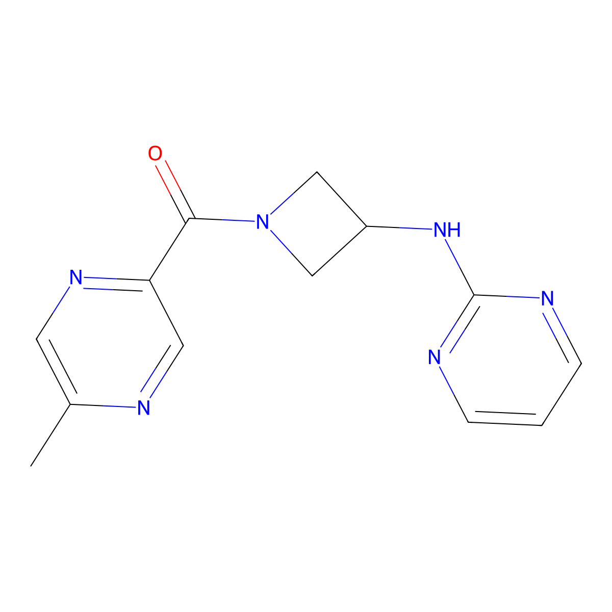 N-[1-(5-methylpyrazine-2-carbonyl)azetidin-3-yl]pyrimidin-2-amine molecular structure, CAS 2195954-66-4