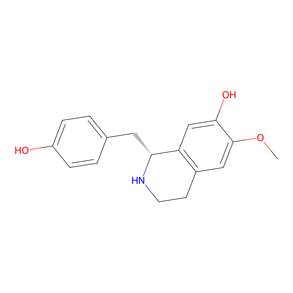 (R)-Coclaurine molecular structure, CAS 2196-60-3