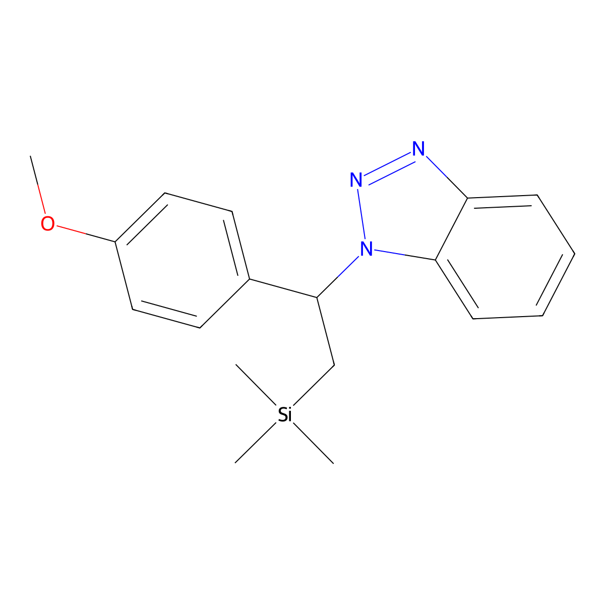 1-[1-(4-Methoxyphenyl)-2-(trimethylsilyl)ethyl]-1H-1,2,3-benzotriazole molecular structure, CAS 219603-68-6