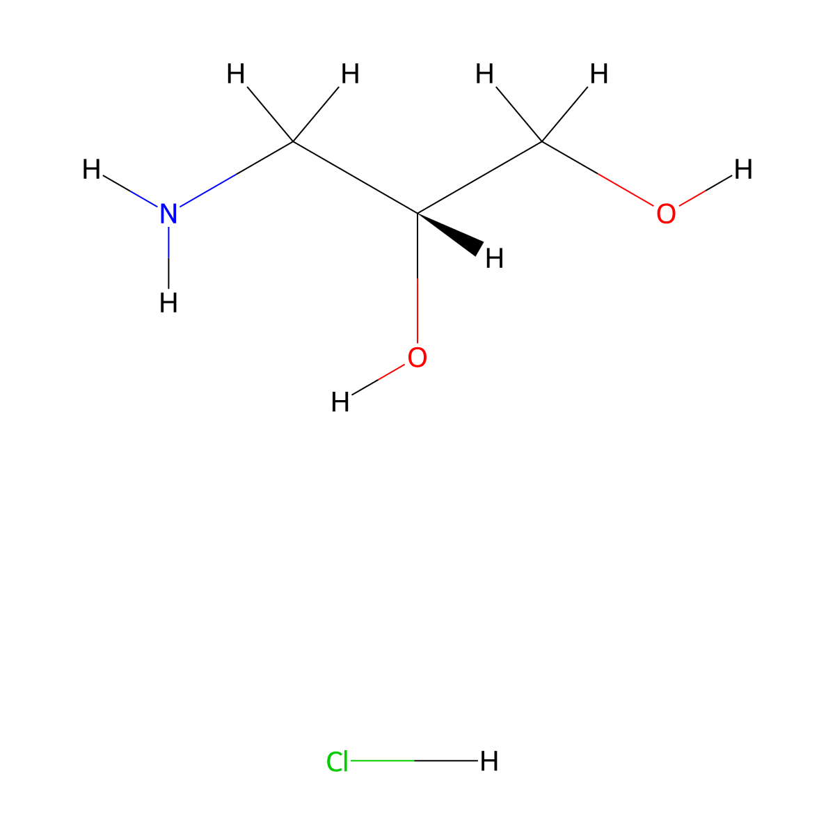 (R)-3-aminopropane-1,2-diol hydrochloride molecular structure, CAS 2196154-29-5