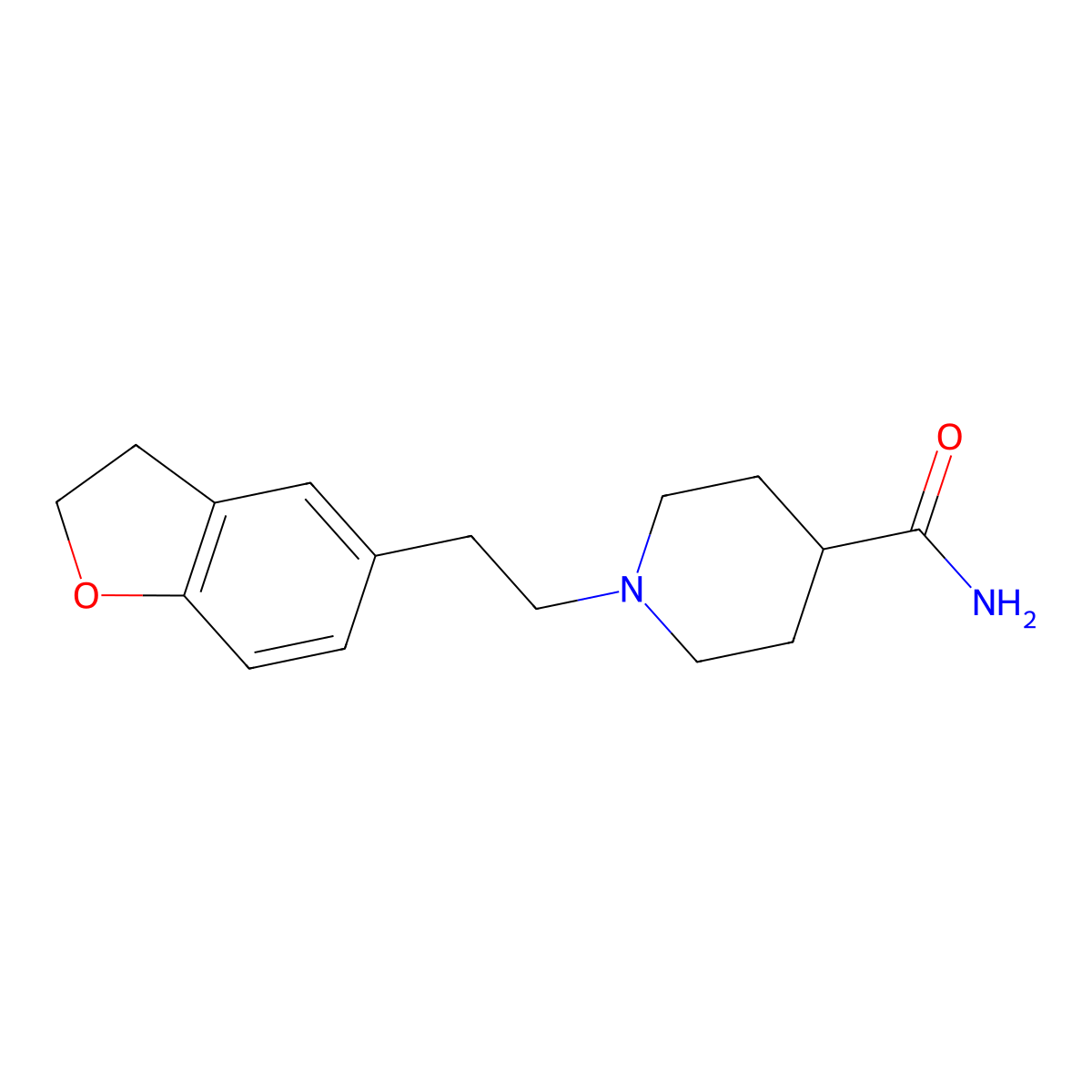 1-[2-(2,3-Dihydro-1-benzofuran-5-yl)ethyl]piperidine-4-carboxamide molecular structure, CAS 2196155-16-3