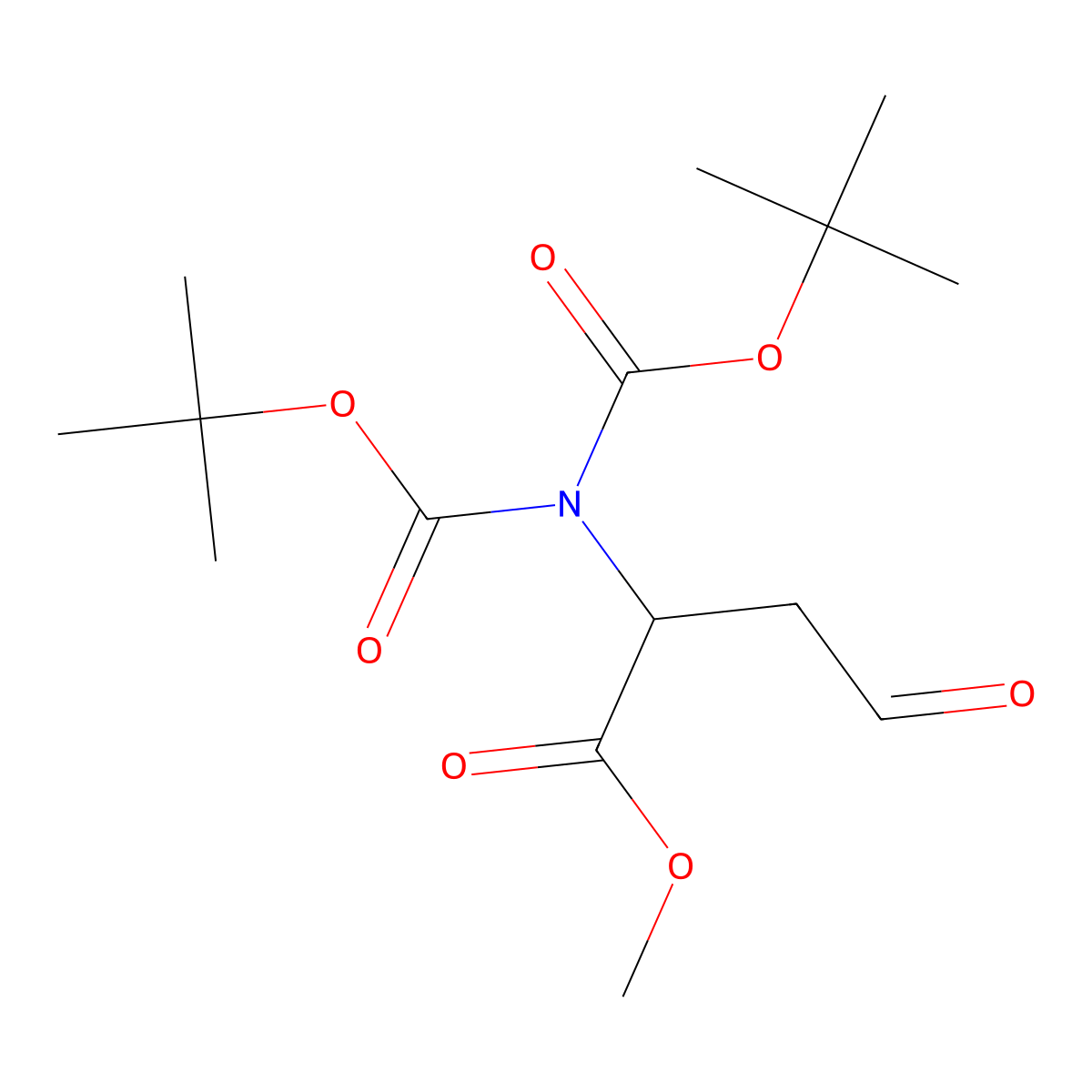 methyl (2S)-2-{bis[(tert-butoxy)carbonyl]amino}-4-oxobutanoate molecular structure, CAS 219617-09-1
