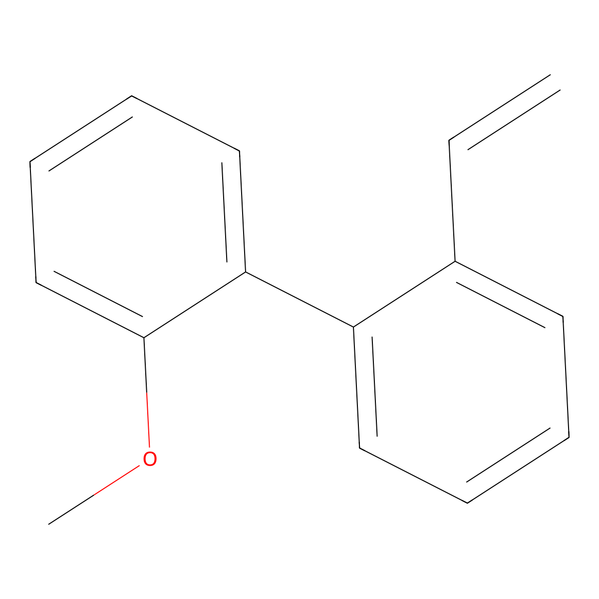 2-Ethenyl-2'-methoxy-1,1'-biphenyl molecular structure, CAS 2196172-52-6