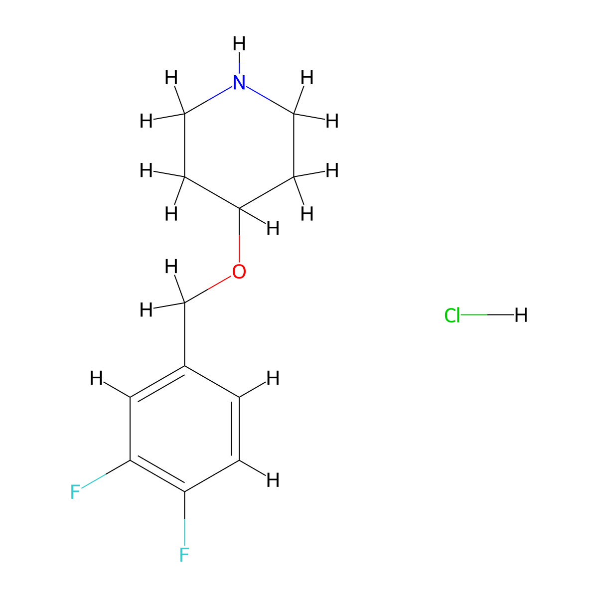 4-[(3,4-Difluorophenyl)methoxy]piperidine hydrochloride molecular structure, CAS 2196173-52-9