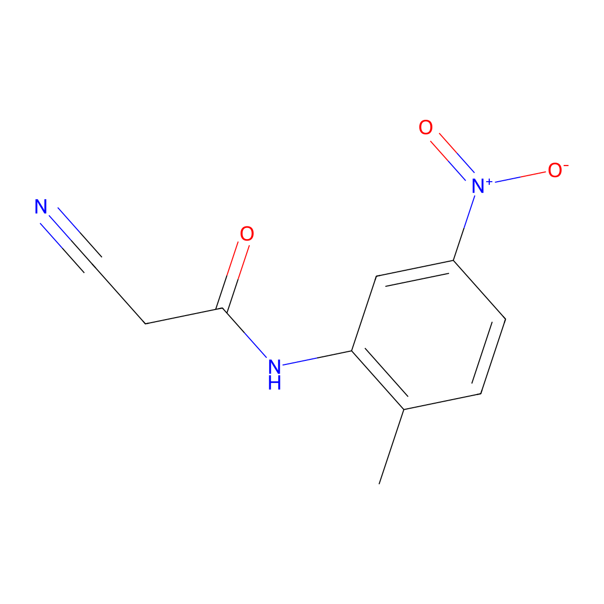 2-cyano-N-(2-methyl-5-nitrophenyl)acetamide molecular structure, CAS 219618-09-4