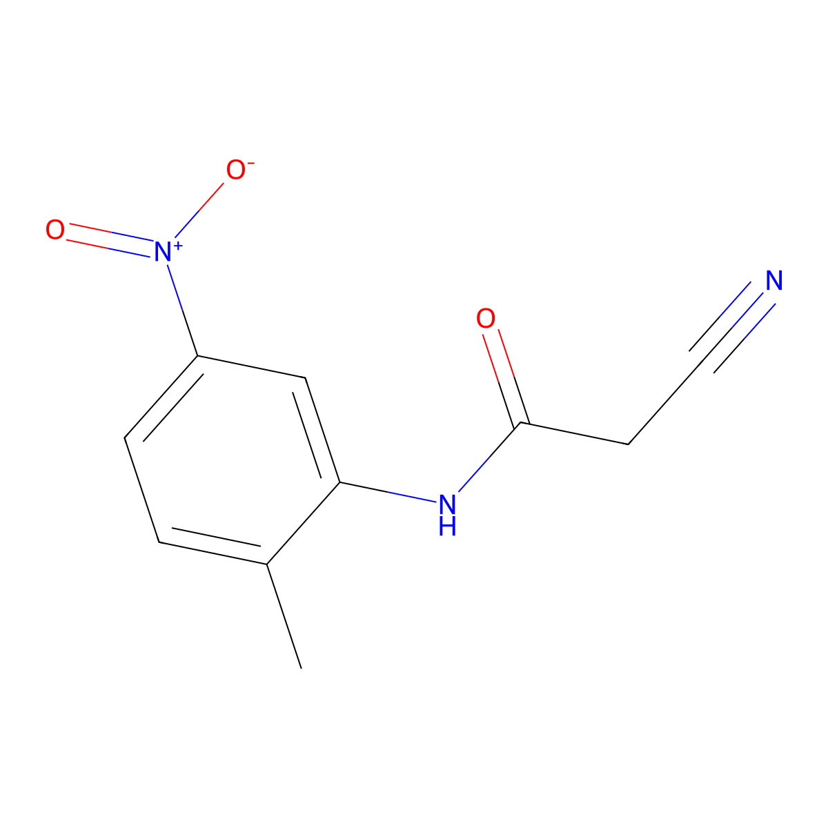 2-cyano-N-(2-methyl-5-nitrophenyl)acetamide molecular structure, CAS 219618-09-4