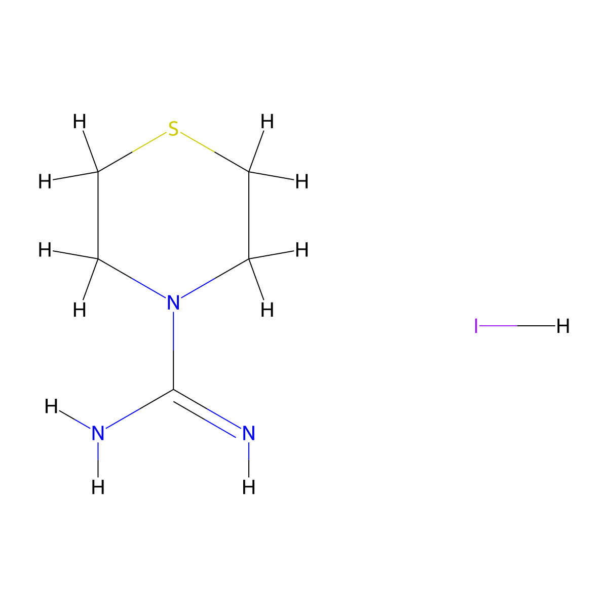 Thiomorpholine-4-carboximidamide Hydroiodide molecular structure, CAS 219618-33-4