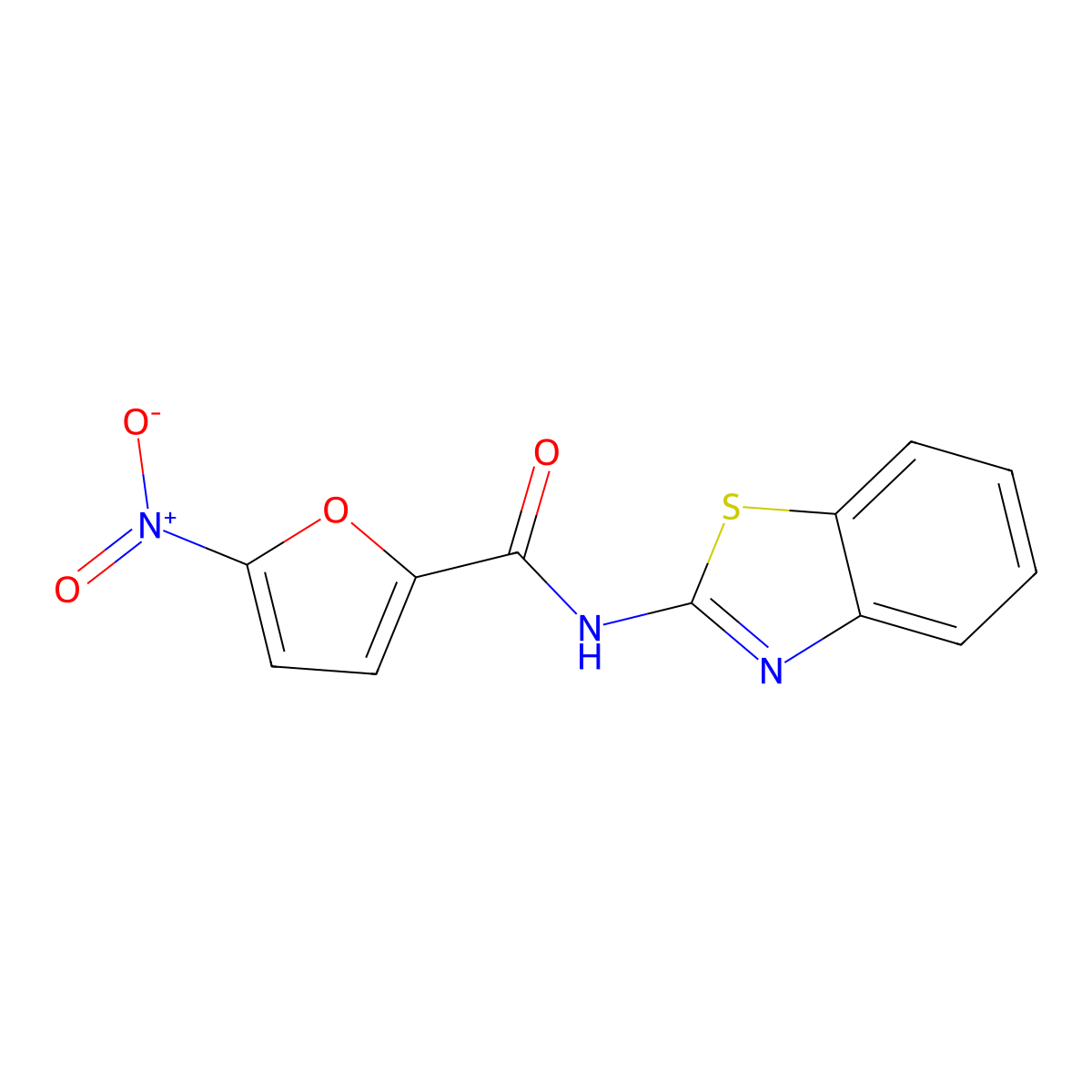 N-(1,3-benzothiazol-2-yl)-5-nitrofuran-2-carboxamide molecular structure, CAS 219619-30-4