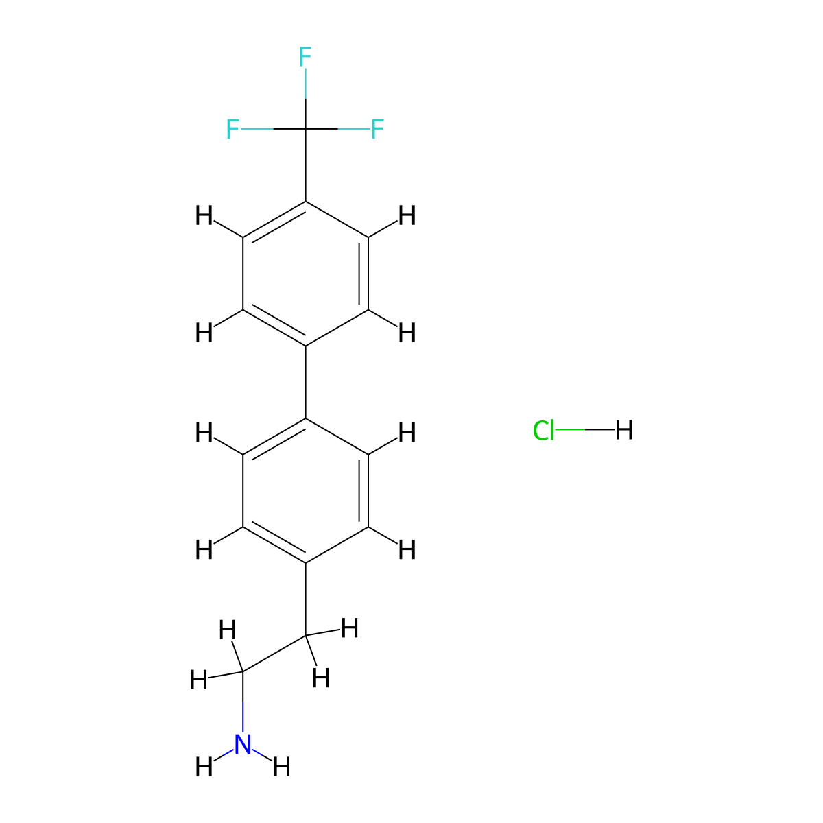 2-[4'-(Trifluoromethyl)-[1,1'-biphenyl]-4-yl]ethan-1-amine hydrochloride molecular structure, CAS 2196198-52-2