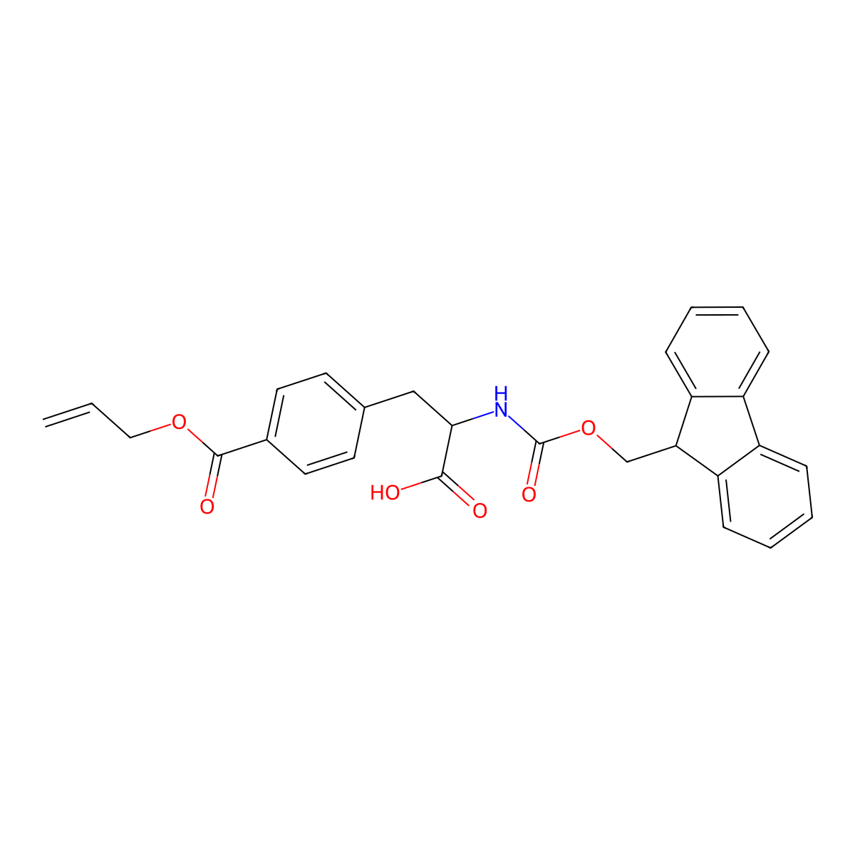 (S)-2-((((9H-Fluoren-9-yl)methoxy)carbonyl)amino)-3-(4-((allyloxy)carbonyl)phenyl)propanoic acid molecular structure, CAS 2196198-73-7