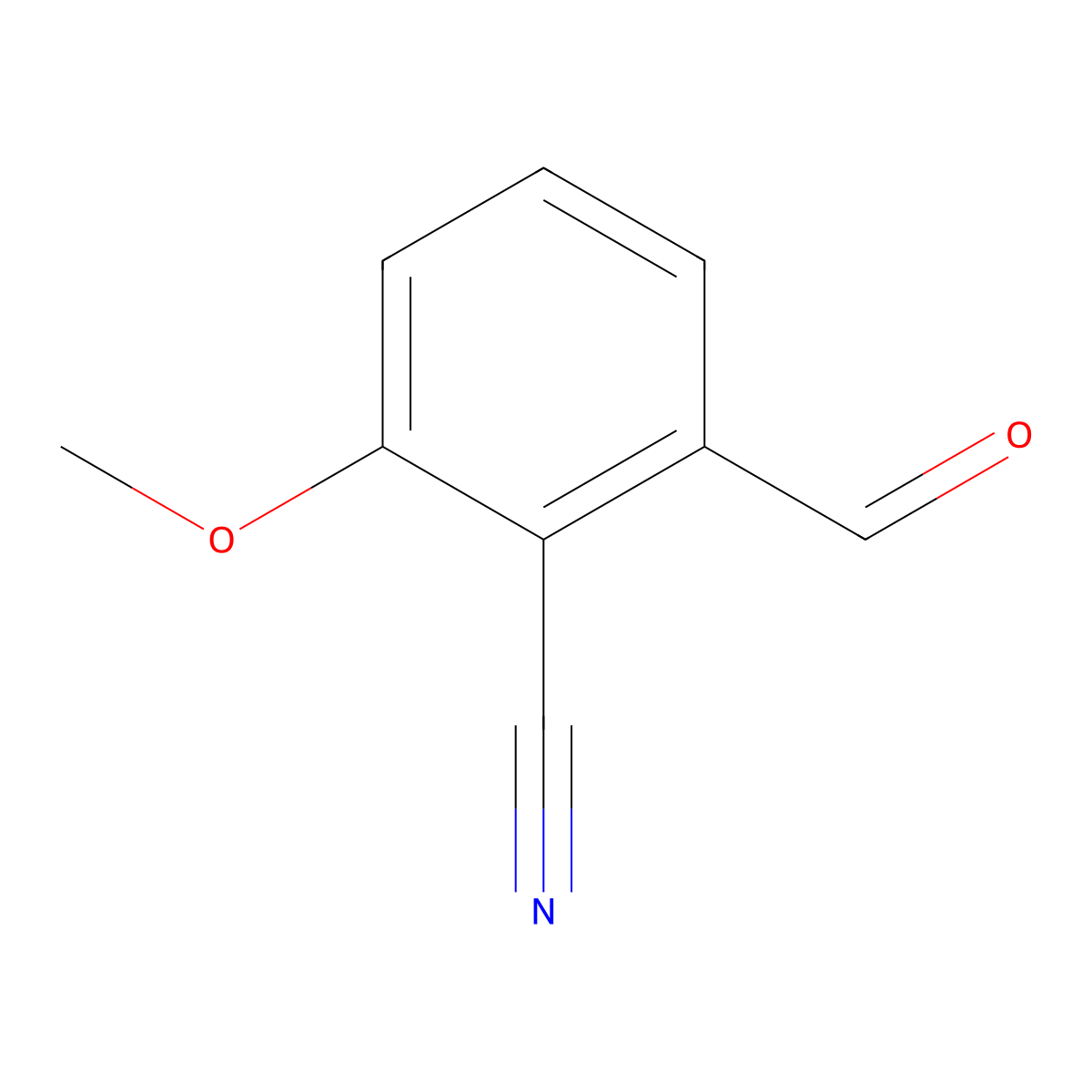 2-Formyl-6-methoxybenzonitrile molecular structure, CAS 21962-51-6