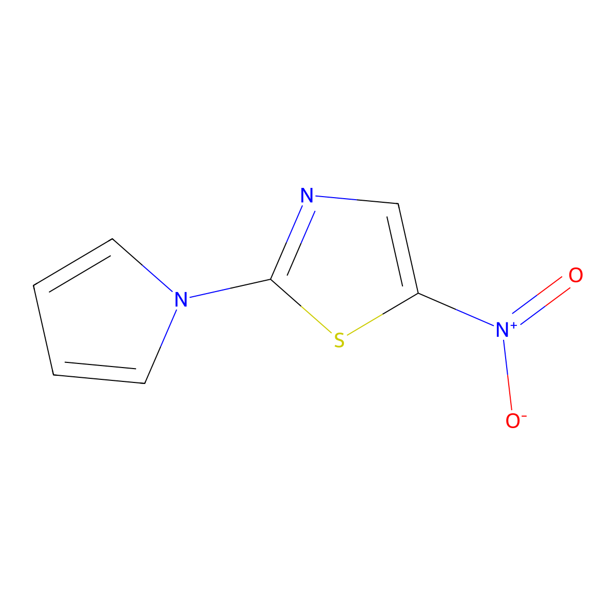 5-nitro-2-(1H-pyrrol-1-yl)-1,3-thiazole molecular structure, CAS 219620-22-1