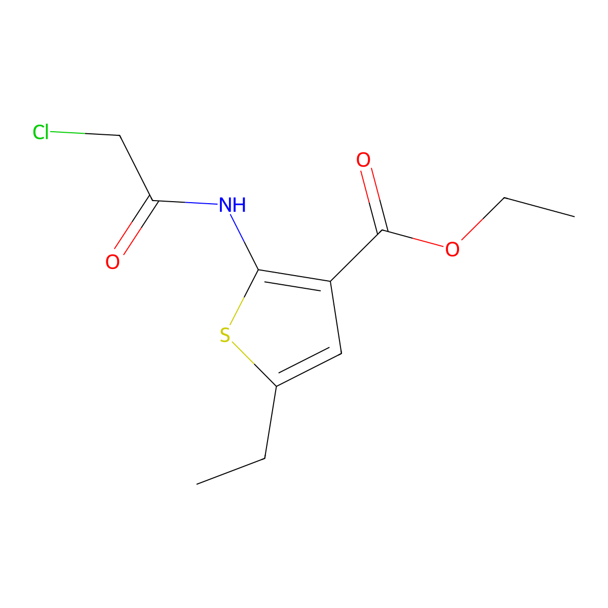 Ethyl 2-(2-chloroacetamido)-5-ethylthiophene-3-carboxylate molecular structure, CAS 219620-46-9