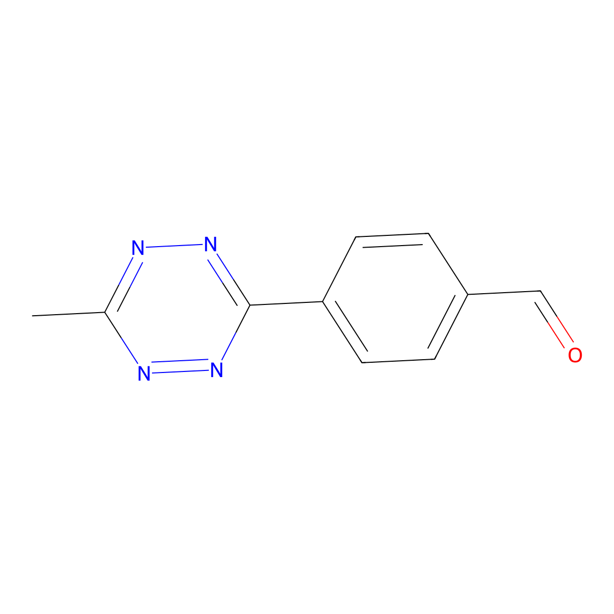 4-(6-Methyl-1,2,4,5-tetrazin-3-yl)benzaldehyde molecular structure, CAS 2196202-78-3