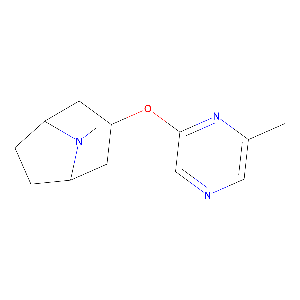 8-Methyl-3-[(6-methylpyrazin-2-yl)oxy]-8-azabicyclo[3.2.1]octane molecular structure, CAS 2196211-61-5