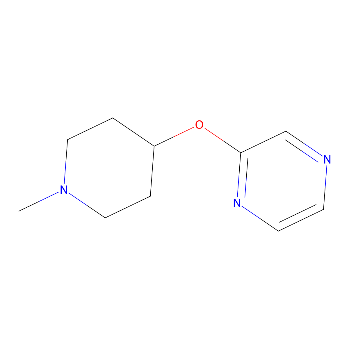 2-[(1-Methylpiperidin-4-yl)oxy]pyrazine molecular structure, CAS 2196212-01-6