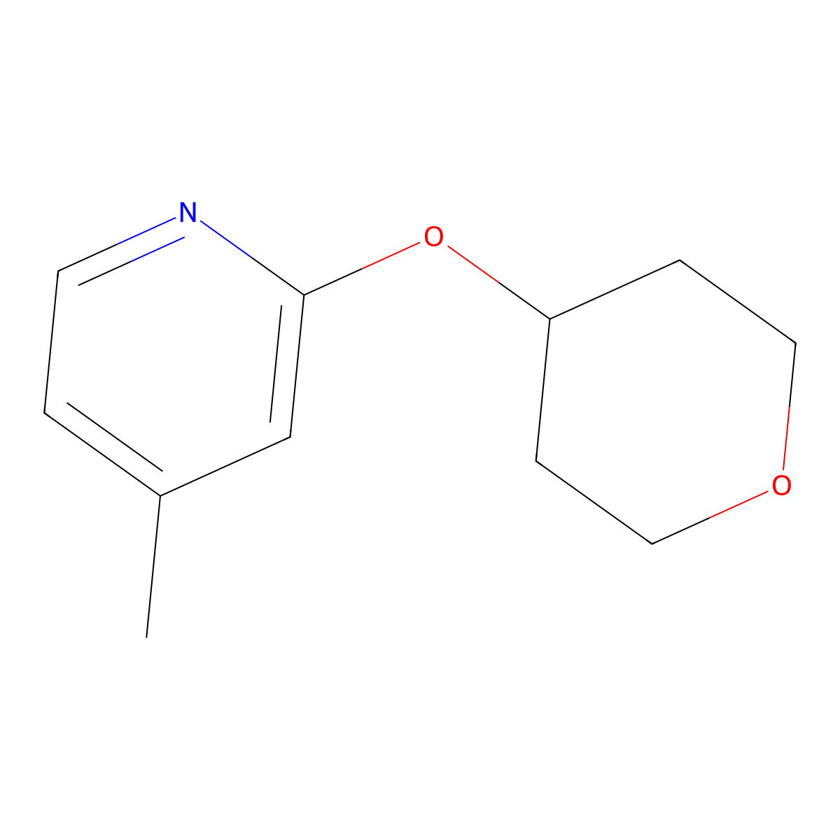 4-Methyl-2-(oxan-4-yloxy)pyridine molecular structure, CAS 2196212-27-6
