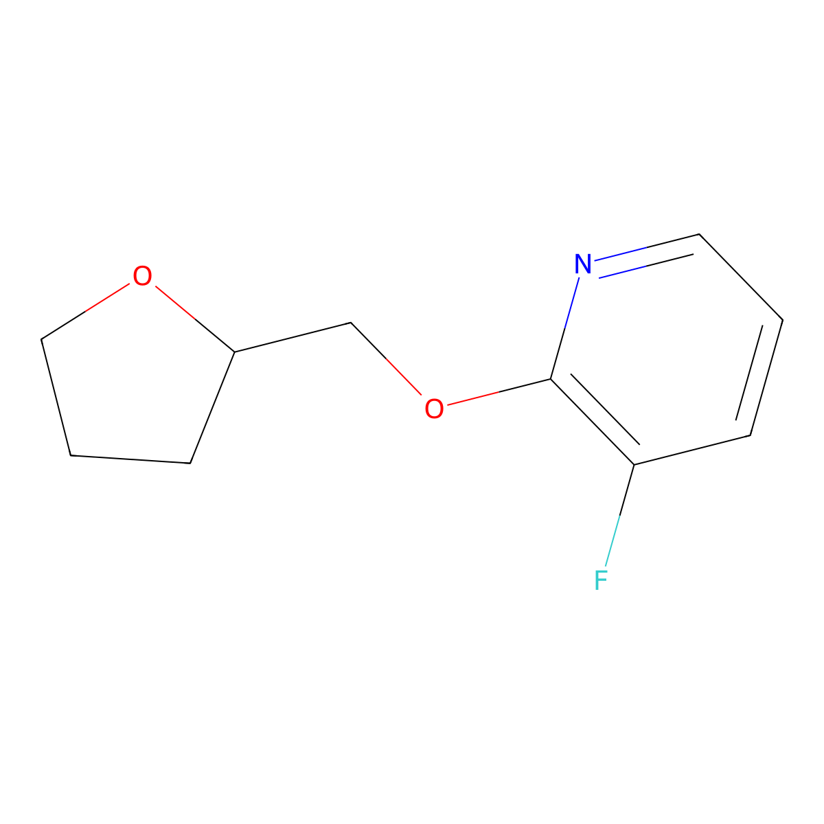 3-Fluoro-2-[(oxolan-2-yl)methoxy]pyridine molecular structure, CAS 2196212-39-0