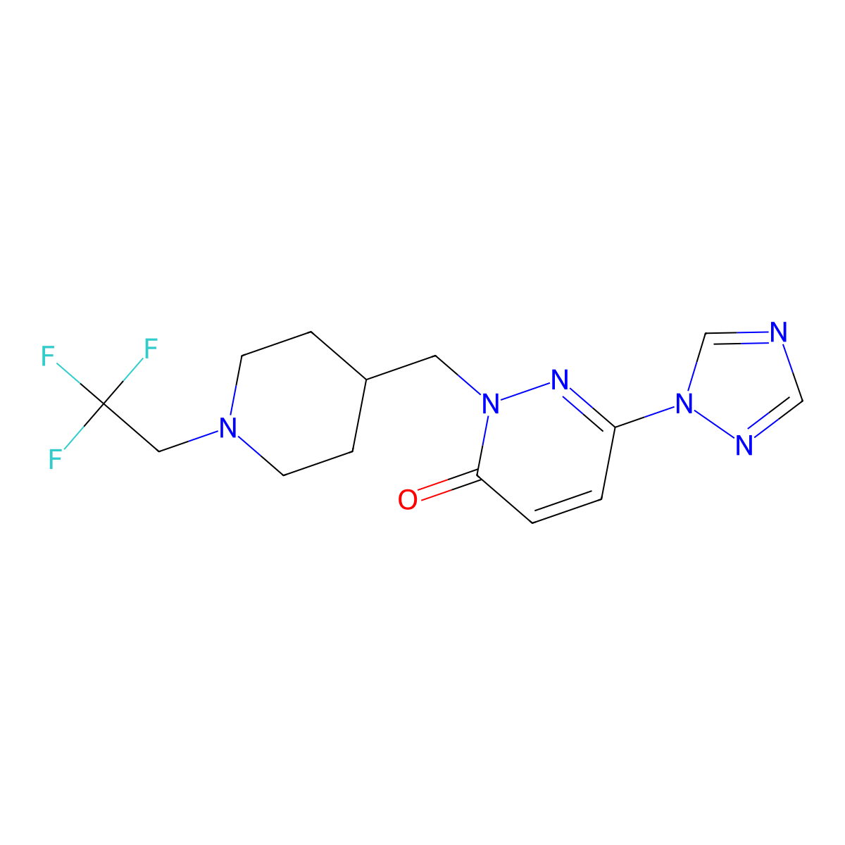 6-(1H-1,2,4-triazol-1-yl)-2-{[1-(2,2,2-trifluoroethyl)piperidin-4-yl]methyl}-2,3-dihydropyridazin-3-one molecular structure, CAS 2196213-01-9