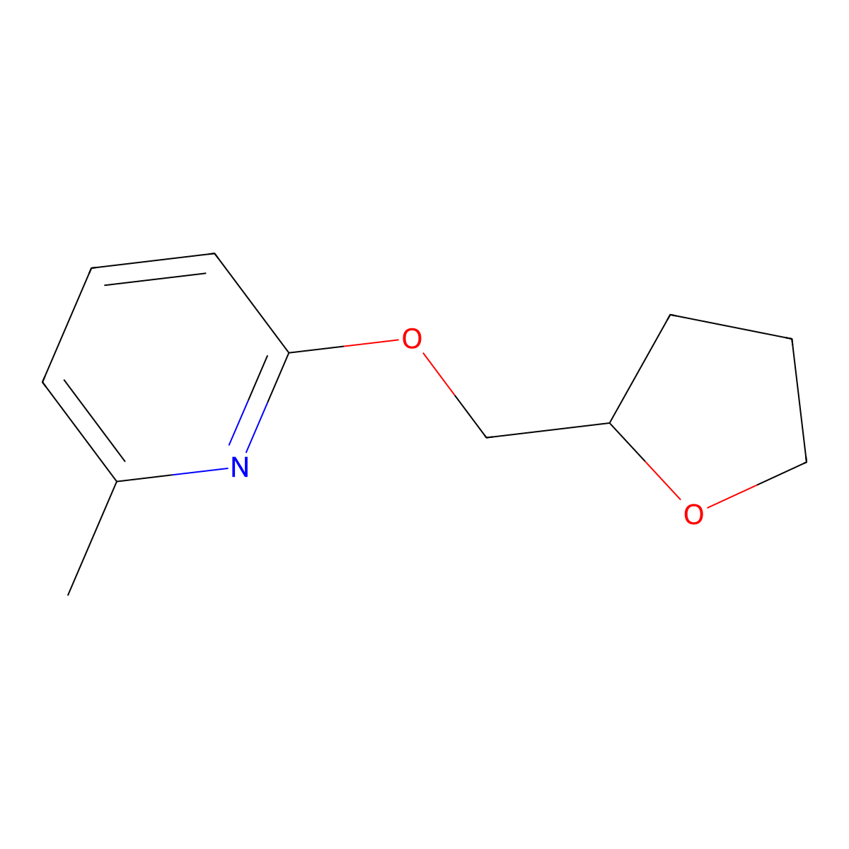 2-Methyl-6-[(oxolan-2-yl)methoxy]pyridine molecular structure, CAS 2196213-10-0