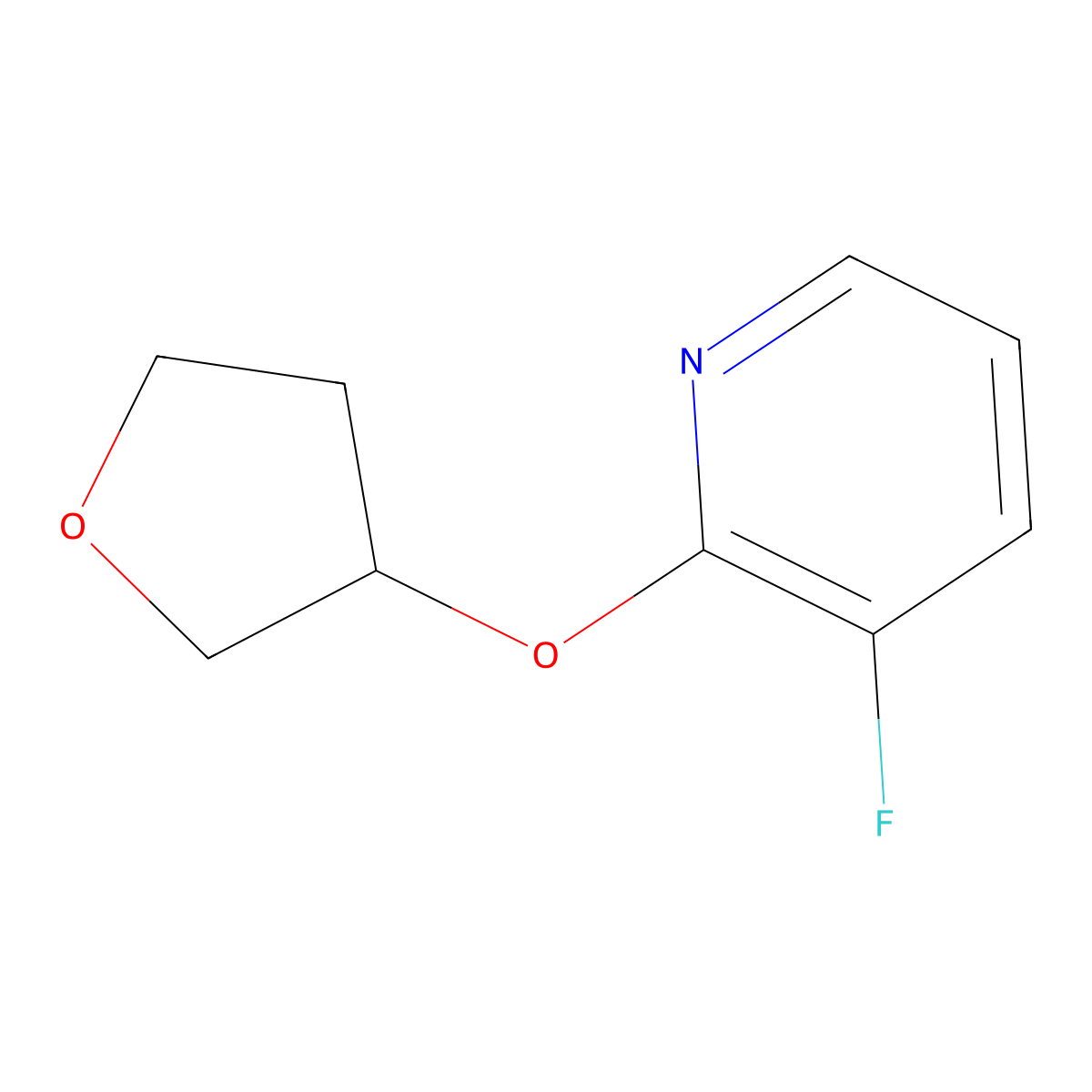 3-Fluoro-2-(oxolan-3-yloxy)pyridine molecular structure, CAS 2196213-27-9